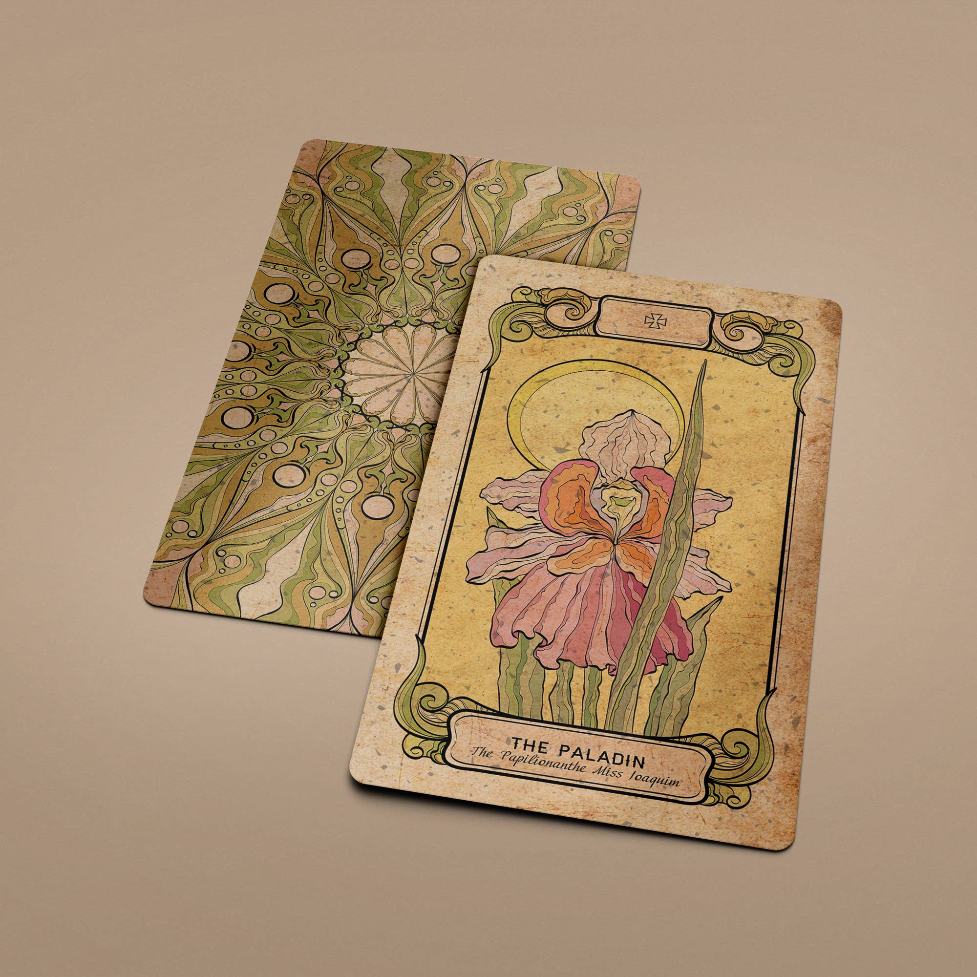 Botanica Oculta tarot card close-up with botanical illustration THE PALADIN