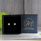 Magnetic Mobility Birthstone Magnetic Stud Earrings – gallery view – multiple Swarovski birthstone colourways in presentation boxes.